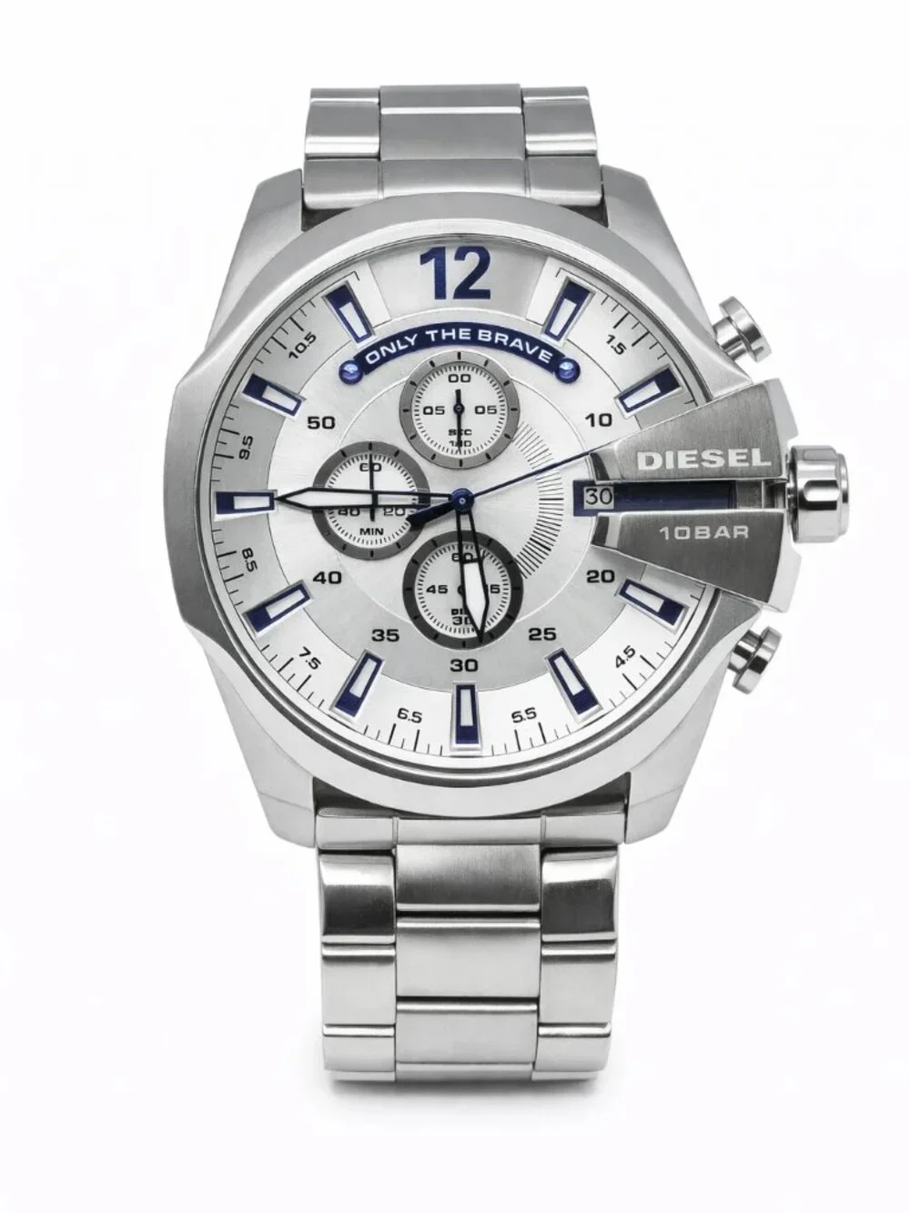 Diesel Mega Chief Men's Silver Stainless Steel Chronograph Watch DZ4477